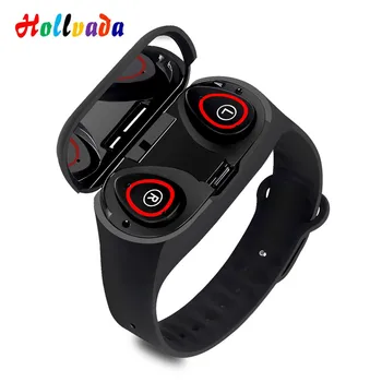 

2020 new 2 in 1 Smart Watch with Bluetooth call earphone Handsfree Earbuds Smart Wristband Watch Fitness Tracker for iOS Android