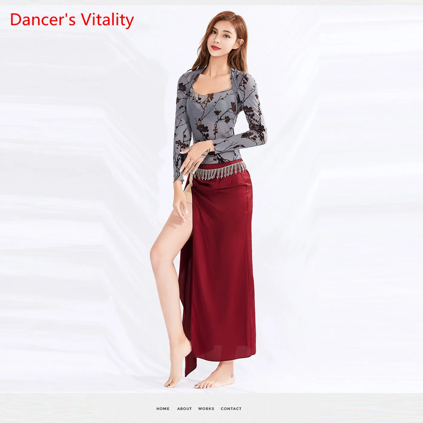 

Women Belly Dance Costume New Suit Clothes Dance Beginners Oriental Dance Long Sleeve Competition Costumes