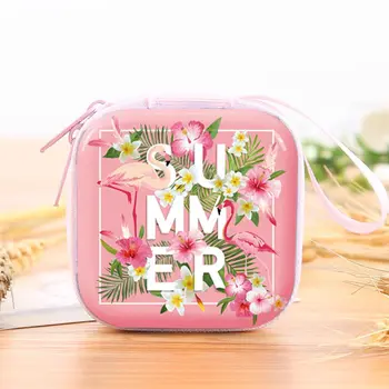 

New Animals Flamingo Multicolor Portable Data Cable Organizer Mini Protective Coin Pouch Earphone Bag Storage Box Headphone Case