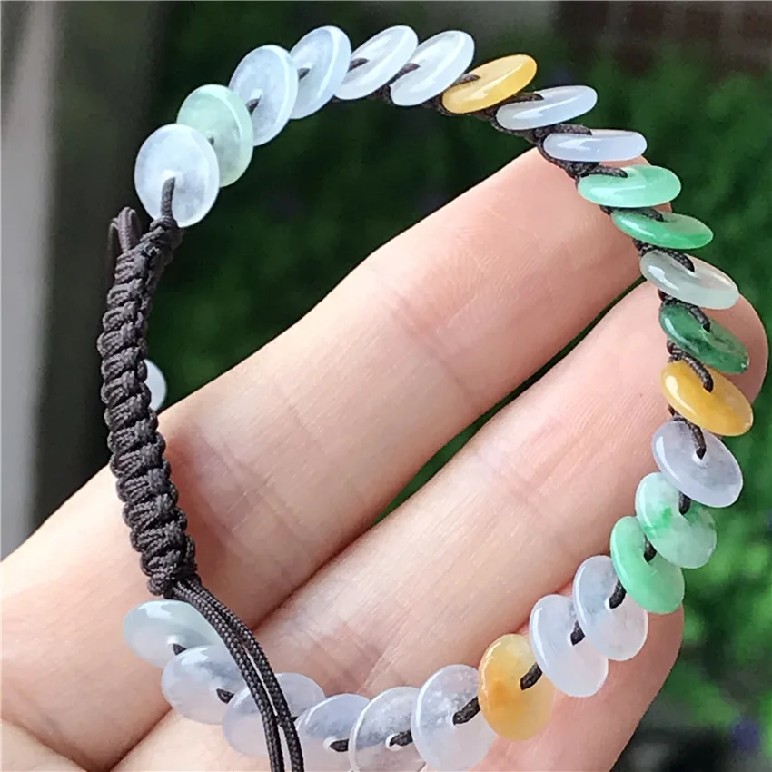 Genunine pulsera cuentas de jade para brazalete jadeíta tallada a mano, joyería jade real|Pulseras y brazaletes| - AliExpress