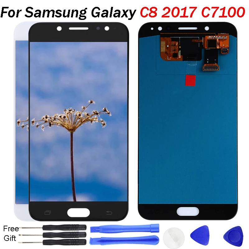 

C710 LCD For Samsung Galaxy C8 2017 LCD Display C710F C7100 Display Screen Touch Digitizer Assembly Replace for samsung C8 LCD