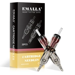 EMALLA 20PCS Gray Tattoo Cartridge Needle 3/5/7/9/11/14RL Disposable Sterilize Tattoo Needles for Cartridge Machines Pen