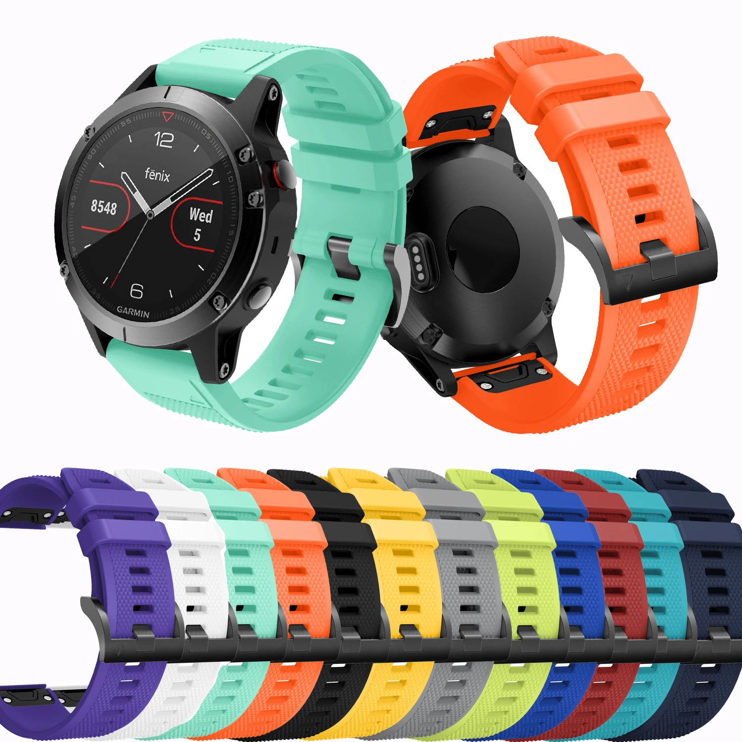 Cinturino In Silicone Per Garmin Quickfit 20 - Compatibile Con Fenix 7s/6s/5s/Epix Pro 42 Mm, Senza PFAS, Polso 155-200 Mm