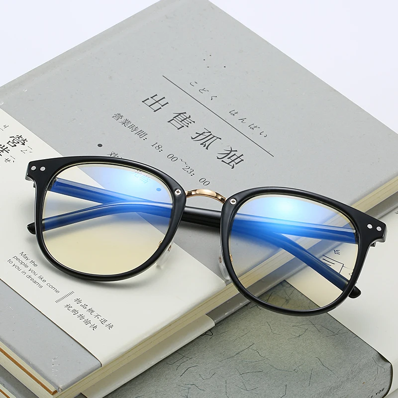 

Chic Women Glasses Simple Style Light Weight Round Plastic Frame Transparent Clear Lenses Metal Decorations Unisex Lentes Mujer