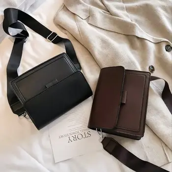 

Women's bag 2020 new Korean casual wild simple autumn and winter shoulder messenger retro Hong Kong style small square bag