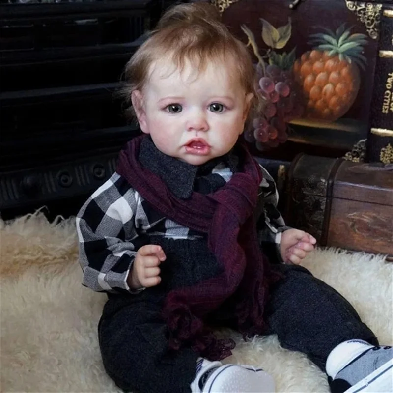 

55CM Full Silicone Body Reborn Baby Toy Cute Newborn Doll Toys Realistic Reborn Baby Crooked Mouth Doll For children Gift