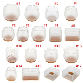 

10pcs Silicone Rectangle Square Round Chair Leg Caps Feet Pads Furniture Table Covers Wood Floor Protectors