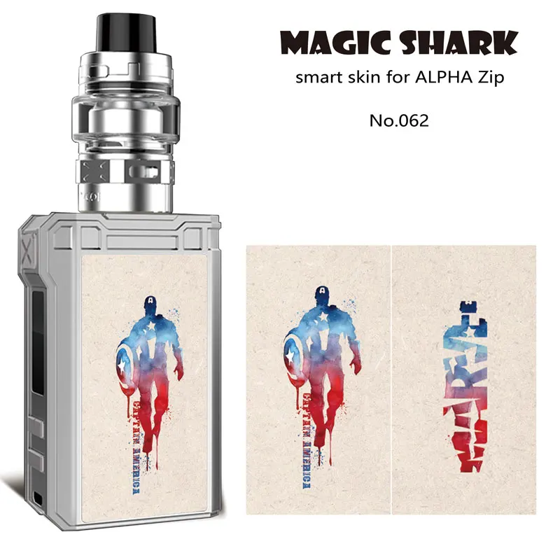 Волшебная Акула Marvel DC Мстители Бэтмен Халк Супермен железный человек Vape Pod чехол Защитная пленка наклейка для Voopoo Alpha Zip
