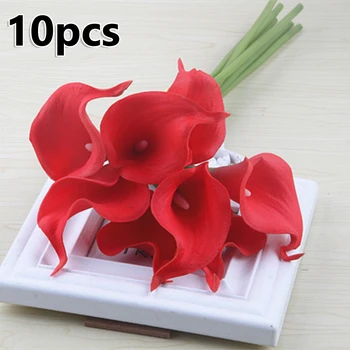 

10pcs Artificial Real Touch Calla Lily Flower Wedding Home Decor Bride Bouquet Artificial Fake Flowers