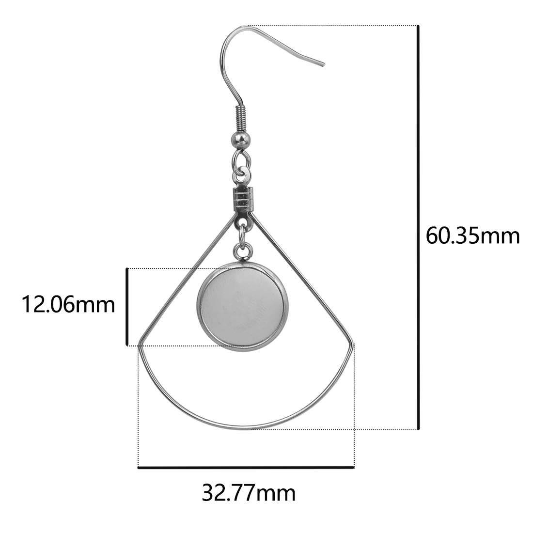 20 шт. 12 мм серьги из нержавеющей стали крюк заготовки под кабошон базовая Камея Лоток настройки подходят 12 мм стекло Кабошоны Ювелирных изделий - Цвет: 011-12mm-20pcs
