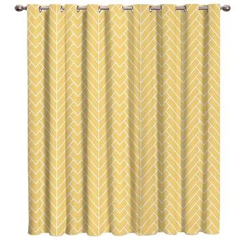 

Yellow Background Natural Herringbone Pattern Window Treatments Curtains Valance Window Curtains Dark Bedroom Outdoor Indoor