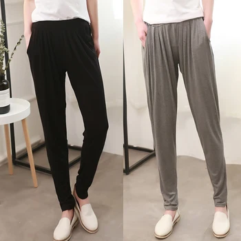 

Casual Women Modal Pants Elastic Waist Female Pant Plus Size Harem Pant Trousers Streetwear 2020 Spring Summer
