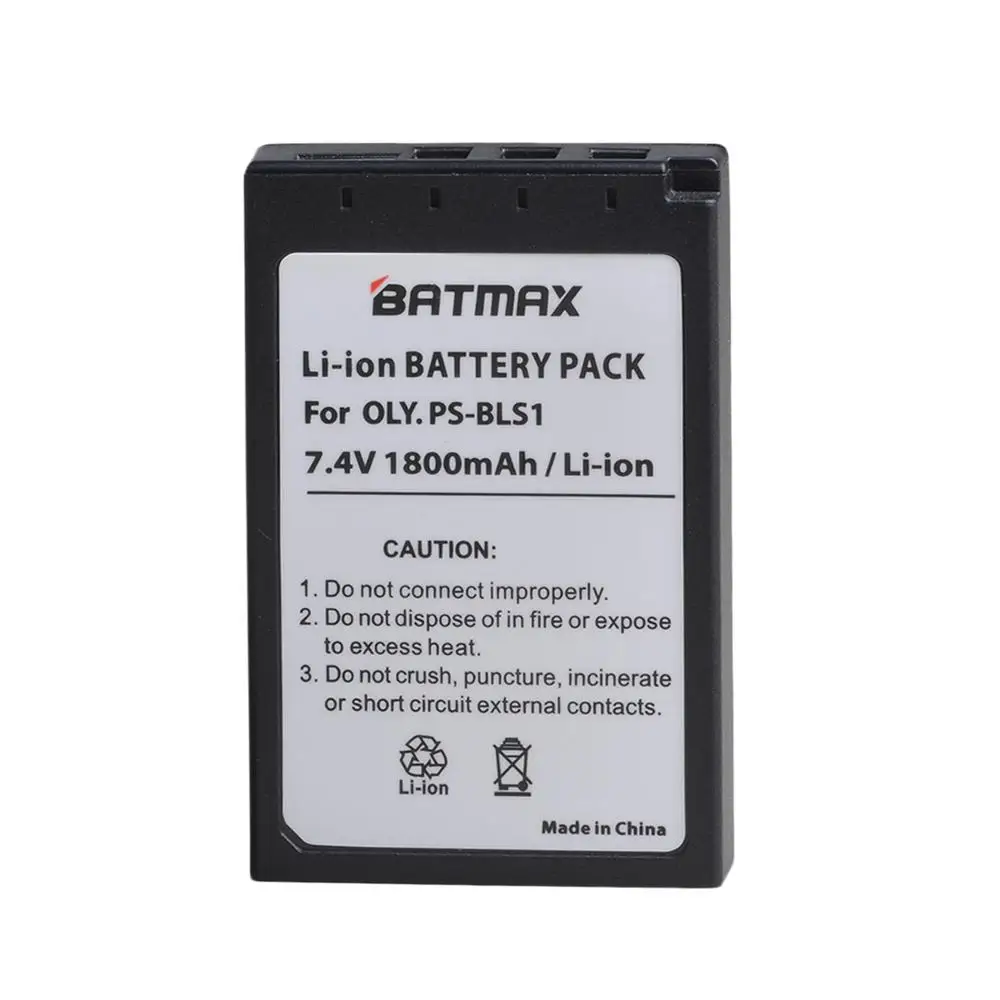 Batteria Ricaricabile Batmax 1Pc Ps-Bls1 Ps Bls1 Psbls1 Per Olympus Pen E-Pl1 E-Pm1 Ep3 Epl3 Evolt E-420 E-620 E-450 E-400 E-410