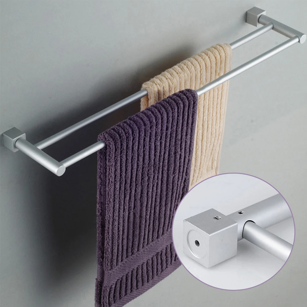 Simple Style Wall Mounted Rack Holder Space Aluminum Towel Rail Towel Shelf