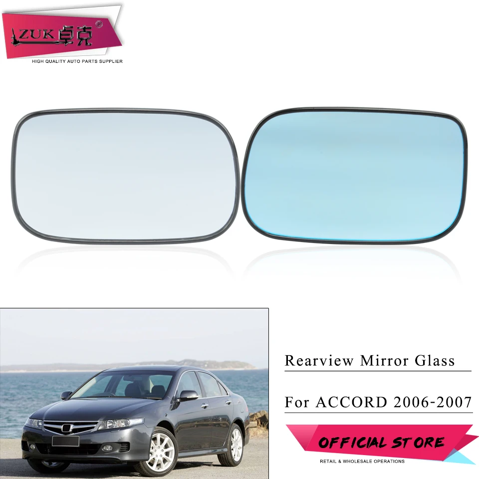 ZUK espejo retrovisor de puerta para coche, cristal calefactable blanco y azul para HONDA ACCORD