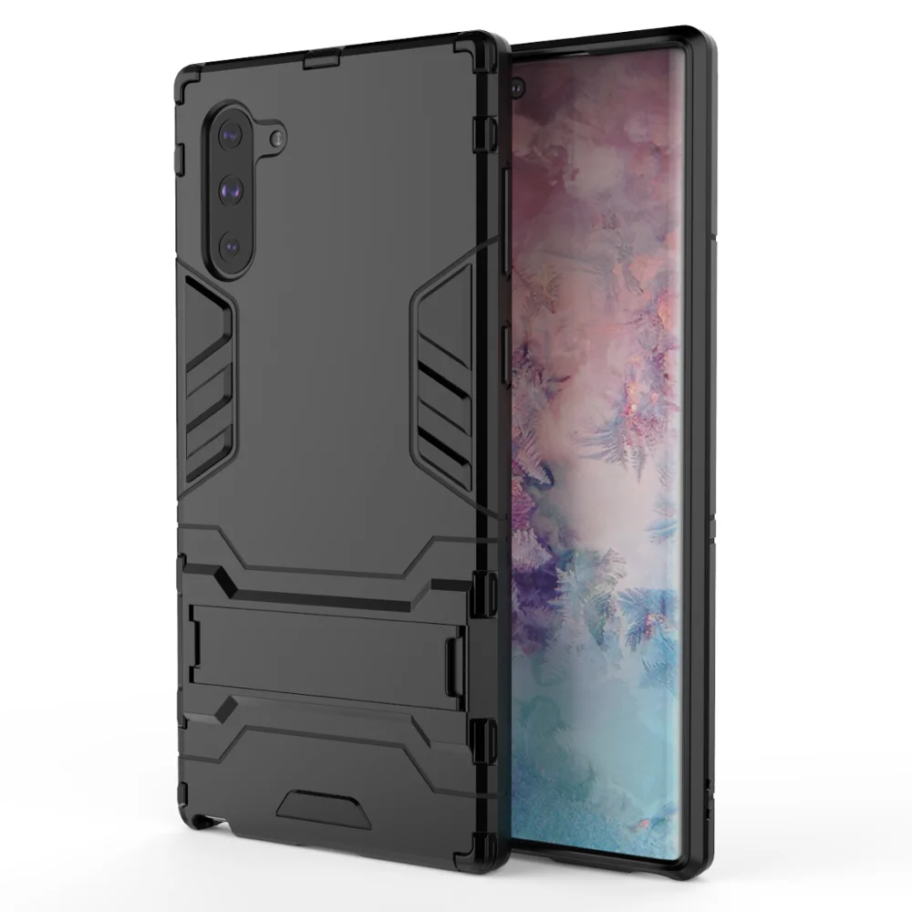 OUDINI Back Cover Stand Armor Shockproof Case For Samsung Galaxy note10 note10plus Case For Samsung note10 case - Цвет: black