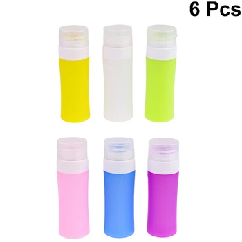 

6pcs Silicone Empty Bottles Makeup Subpackaging Bottles Cosmetics Portable Bottle Skin Care Travel Supplies (60ml)