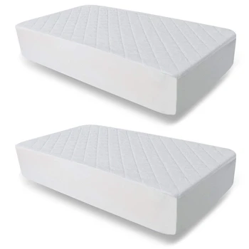 

2 Piece Crib Mattress Protector, Toddler Waterproof Mat with 28 inch X 52 inch Crib Mattress Cover