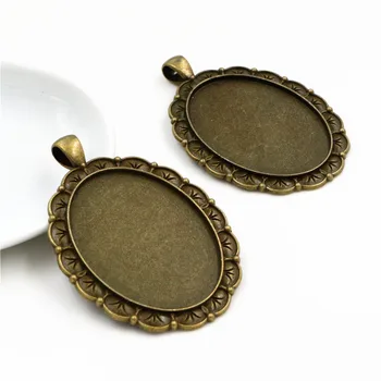 

New Fashion 5pcs 30x40mm Inner Size Antique Bronze Flowers Style Cabochon Base Setting Charms Pendant (B1-20)