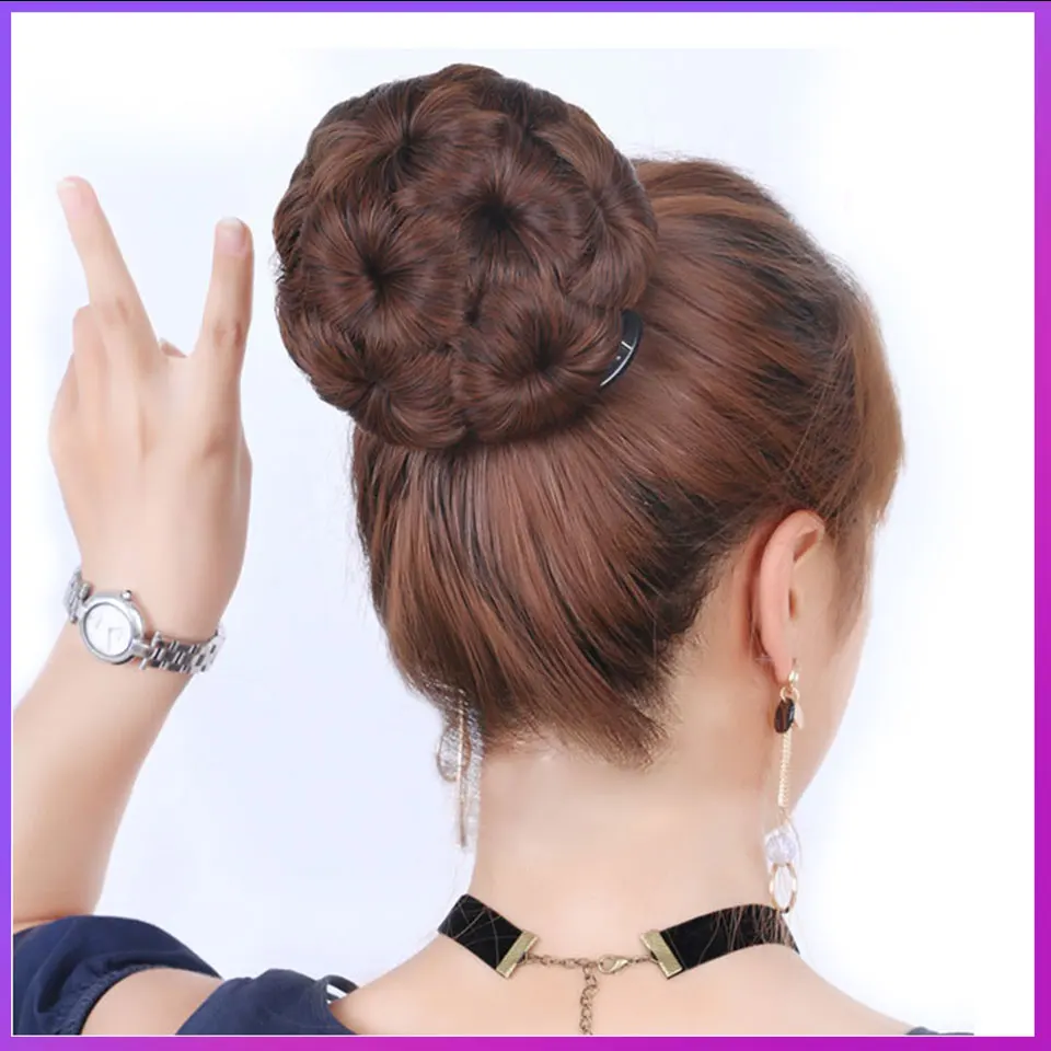 Women Hair Bun Donut Chignon With Plactic Comb High Temperature