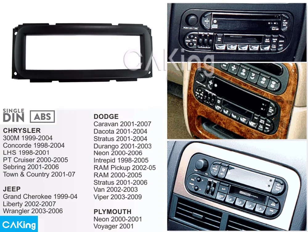 Vehicle Parts & Accessories Jeep Wrangler 2004-2007 Single Din Car Stereo  Radio Fascia Facia Panel KW1970832