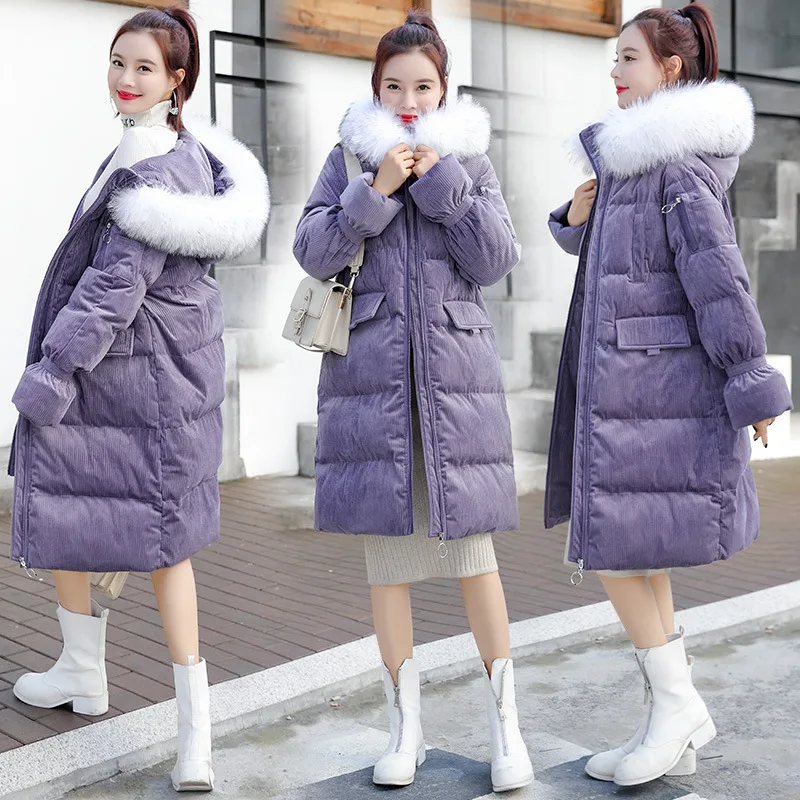 

Mid-length Cotton Overcoat Women's 2019 Winter New Style Korean-style Slimming Hooded Short down Jacket Cotton-padded Clothes Co