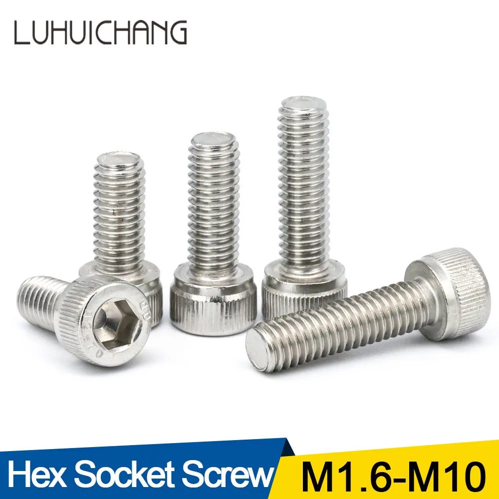 

Hexagon Hex Socket Cap Head Screw M1.6 M2 M2.5 M3 M4 M5 M6 M8 M10 Stainless Steel Allen Bolt DIN912 Hex Screw with Key