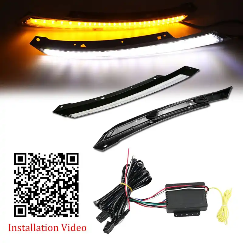 GTINTHEBOX Switchback White//Amber LED Front Headlight Eye Lid Daytime Running Lamp with Dynamic Sequential Flash Turn Signal Light for 2016-up Honda Civic Sedan//Coupe