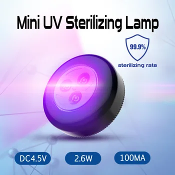 

Mini UV Germicidal Disinfection Lamp Portable Home Sticker Light Round Shape Ultraviolet Sterilization Lamp Cabinet Lights