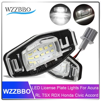 

WZZBBO 2X Car LED License Number Plate Light Lamp 12V LED White Light fit For Acura TL TSX MDX Honda Civic Accord