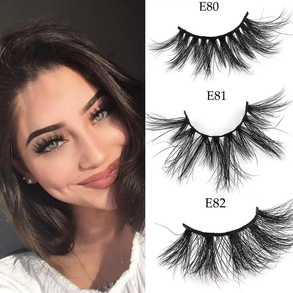 

1 pair 3D Real Mink Eyelashes 100% Hand Made False Lashes Eye Extension fluffy Strip Thick Lash faux cilios makeup Long lasting
