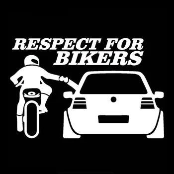 

13x20CM RESPECT FOR BIKERS Car Stickers Funny Car Body Styling Motorcycle Sticker Auto Accessories