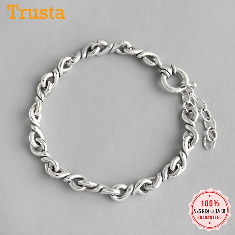 Trustdavis, модный браслет из натуральной 925 пробы, серебряный, сладкий, нерегулярный, регулируемый, браслет для женщин, свадебные украшения, подарок, DS2296