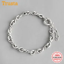 Trustdavis, 925 пробы, серебряный, минималистичный, личность, Джокер, цепь, браслеты для женщин, ручная работа, аксессуары, серебро, 925, ювелирное изделие, DS2271