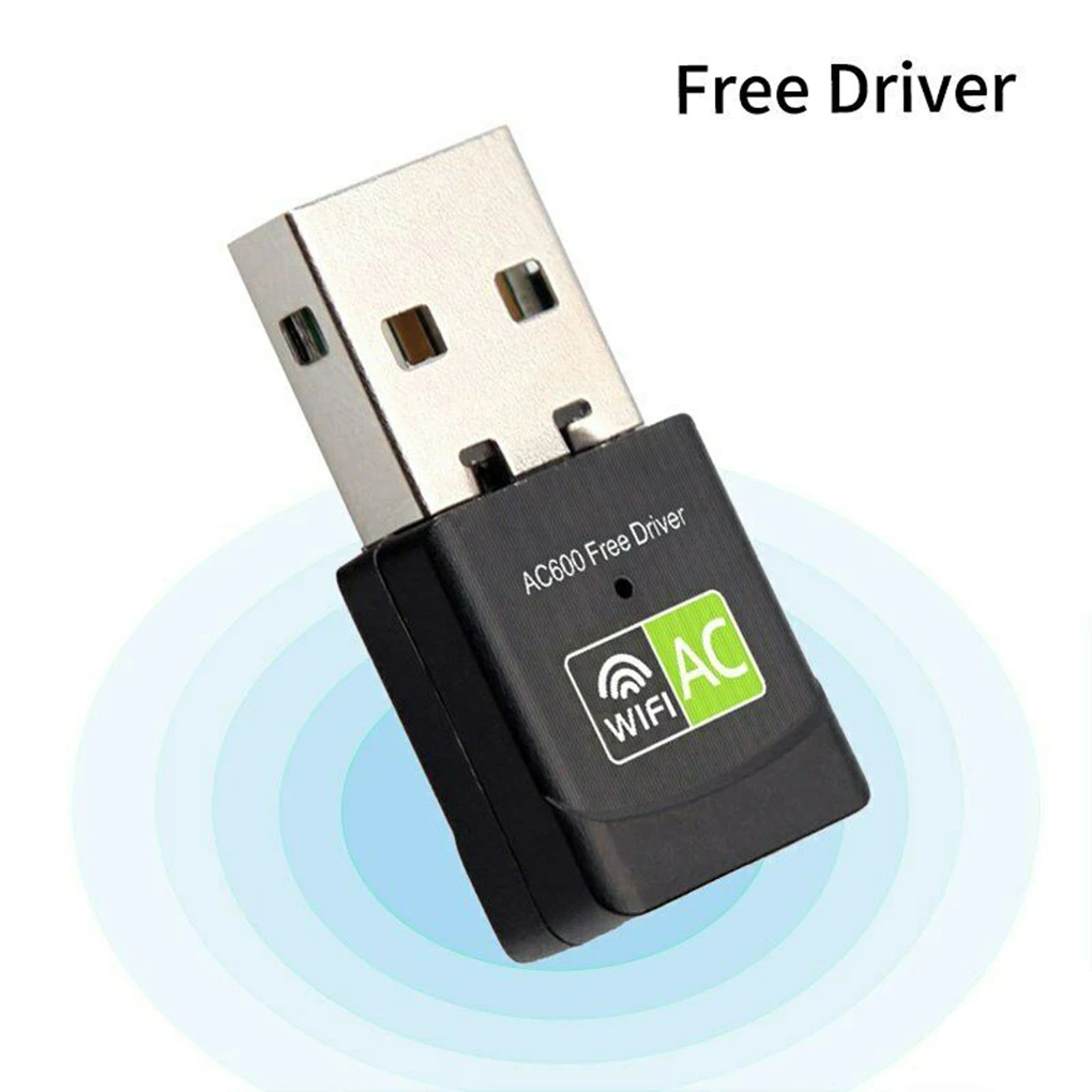 Беспроводной 600 Мбит/с USB WiFi адаптер 2,4 ГГц 5 ГГц двухдиапазонный ПК компьютер WiFi сигнал сетевой карты приемник