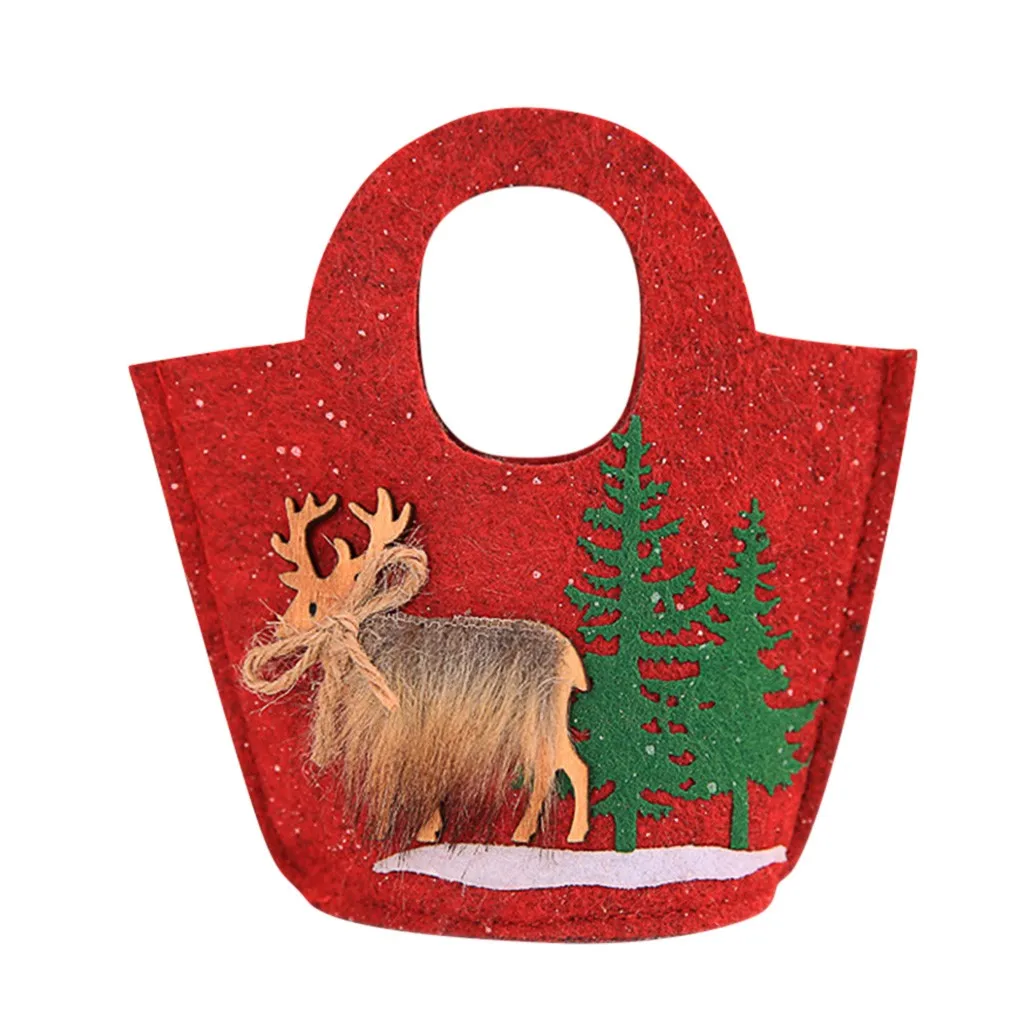 Christmas Hangbag Simple Korean Style Creative Cartoon New Christmas Gift Bag Candy Bag Christmas Decoration Package 30H - Цвет: G