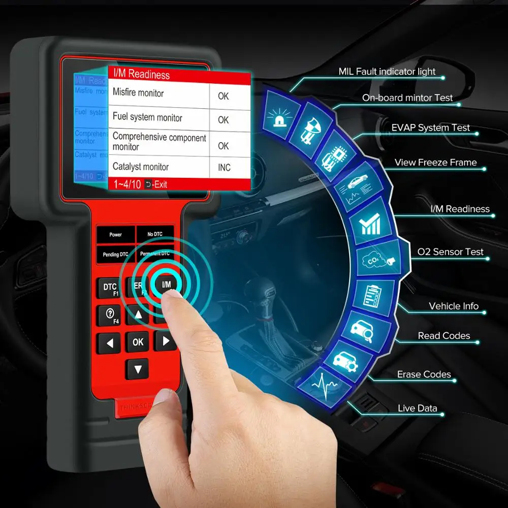 Автомобильный диагностический инструмент OBD2 Thinkscan TS609 ABS SRS AT has TPMS/EPB/Oil 8 Функция