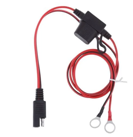 

12V Charger Cable for Motorcycle Battery Terminal To SAE Quick Disconnect Cable Motorcycle Battery Output Connector