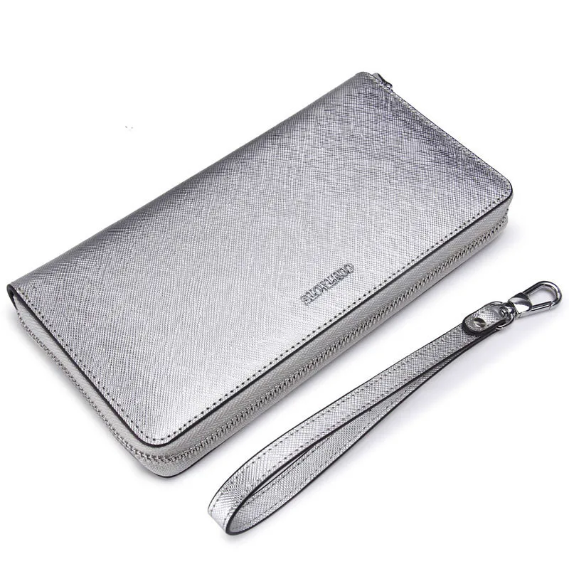 

Women's Wallet Cross Grain Leather Clutch Bag Hand Tie Multifunction Mobile Phone Bag Female Wallet Coin Purse