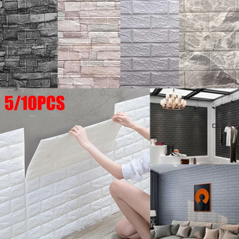 Details about   3D Wall Sticker Brick Stone Foam Sticker Self-adhesive Home Living Room Decor UK