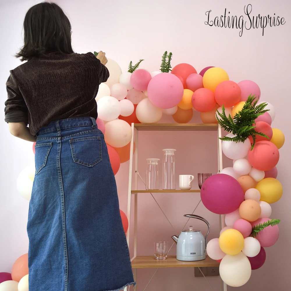 New Year DIY Balloons Arch Pink Happy Birthday Ballon Gonflable Anniversaire Decorations Rose Gold Party For Babyshower Girl|Украшения