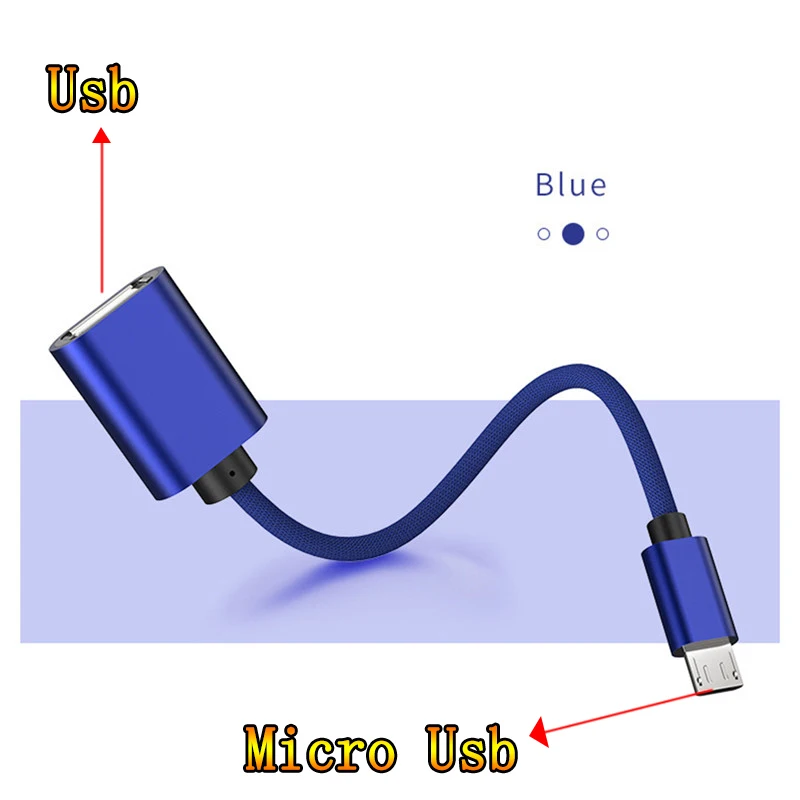 micro usb blue 02 2 типа Micro USB OTG кабель type C к USB адаптер OTG для зарядки type-C Micro зарядное устройство кабель для передачи данных конвертер для Xiaomi samsung huawei - Цвет: micro usb blue 02