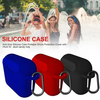 

Anti-drop Silicone Case Portable Shock Protection Cover With Hook For Skullcandy INDY Headphone Cover