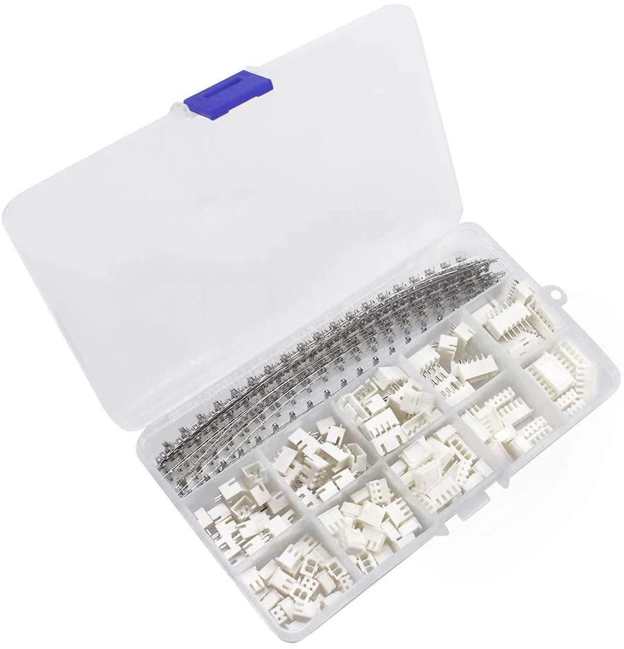 460pcs 2.54mm JST-XH Connector Kit with 2.54mm Female Pin Header and 2/3/4/5/6 Pin Housing Connector Adapter Plug terminals set