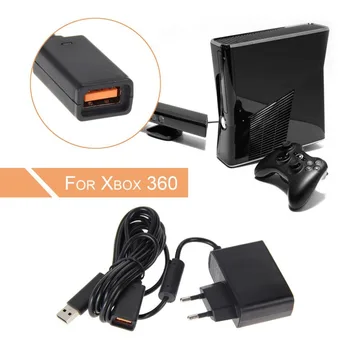 

110-240V AC Adapter Power Supply Cord USB Converter Cable Portable 1-to-2 Power Adapter for Xbox 360 Kinect Sensor
