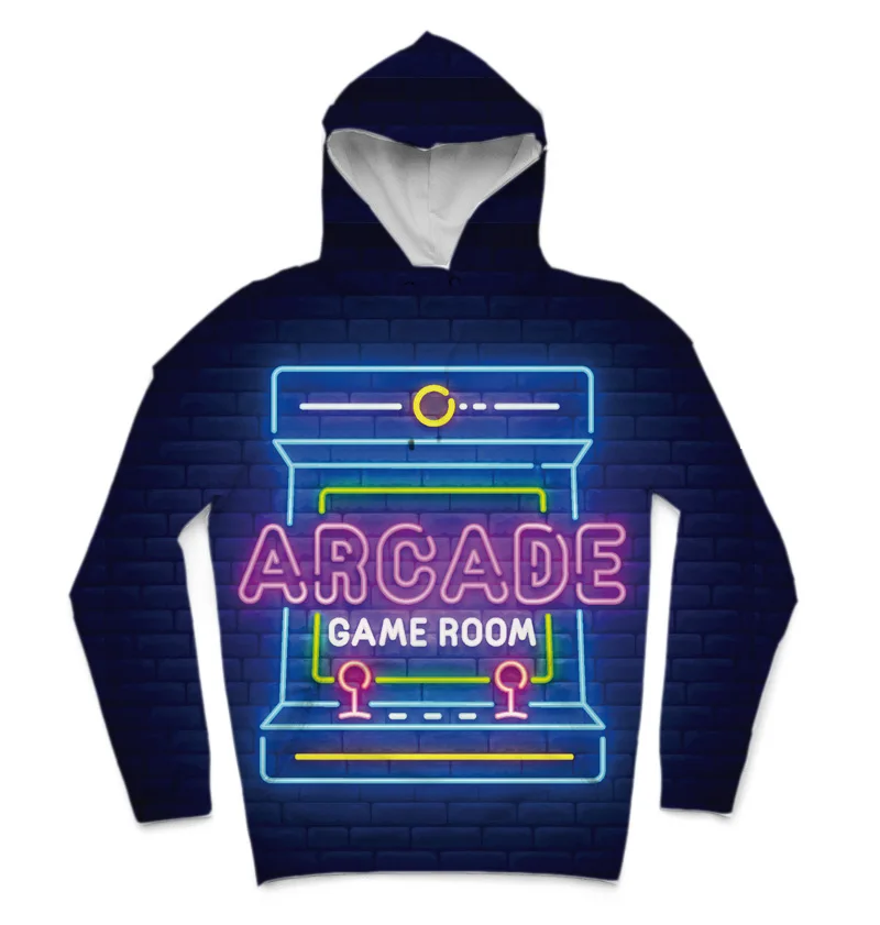 

REAL American SIZE Arcade Gameroom high quality 3D Sublimation Printing Hoody Hoodie Plus size 5xl 6xl