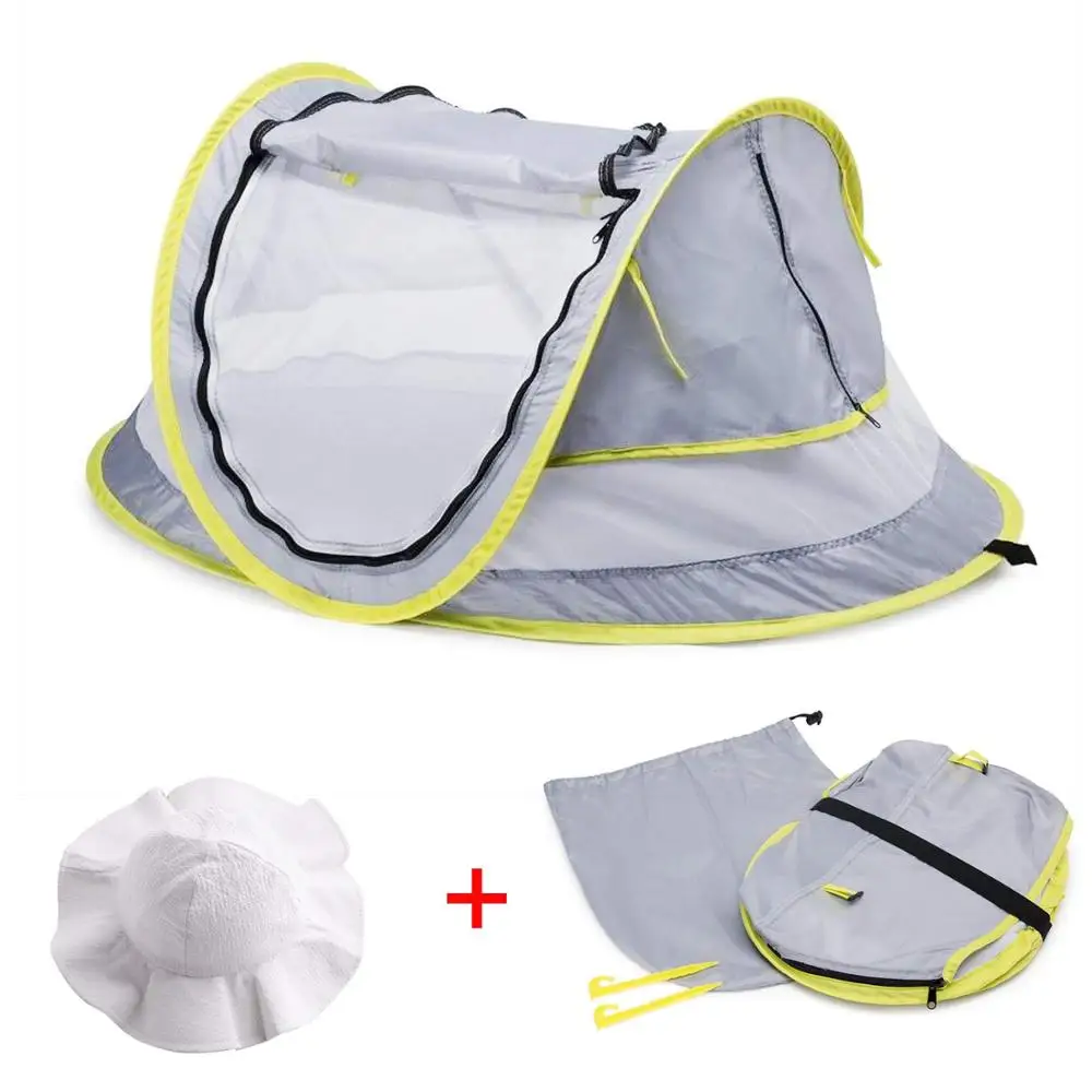 

Baby Beach Tent Brim Sun Protection Hat Portable Baby Travel Tent Infant Sun Shelters Pop Up Folding Outdoor Bed Baby Shade
