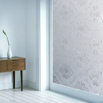 

Damascus Pattern Glass Sticker Static Cling Privacy Protection PVC Frosted Opaque Multi-Size For Bethroom Bedroom Living Room