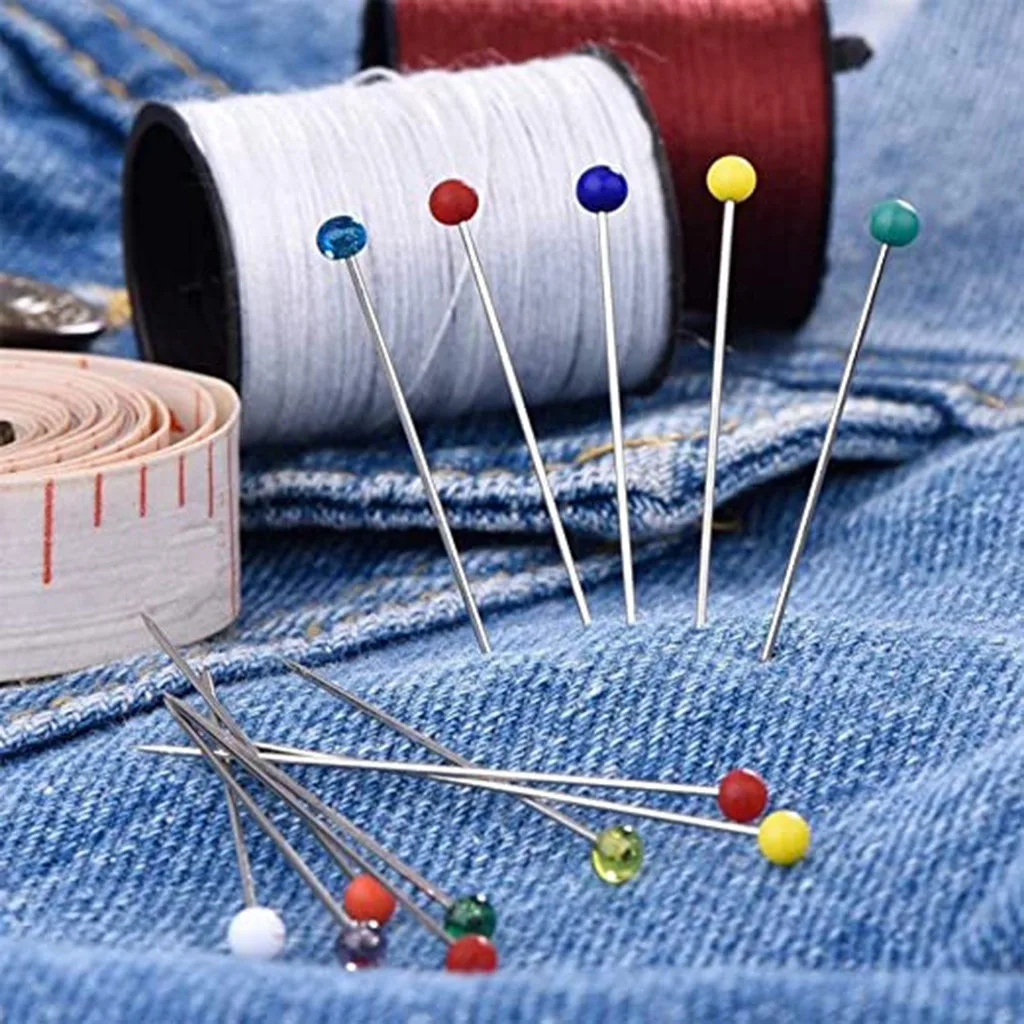 100 pieces Color pearlescent needle Bead Positioning Needle Sewing Beedle Stainless Steel Dressmaker Pins Diy Tool | Дом и сад