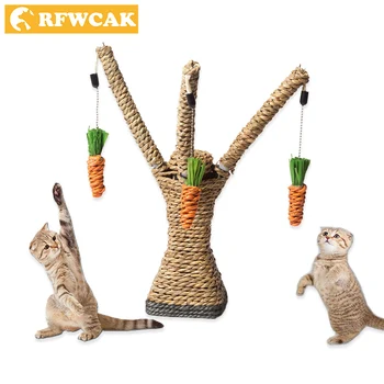 

RFWCAK Cat Toys Interactive Tree Tower Shelves Climbing Frame Scratching Post Sisal Rope Cat Playing Toy Protecting Furniture